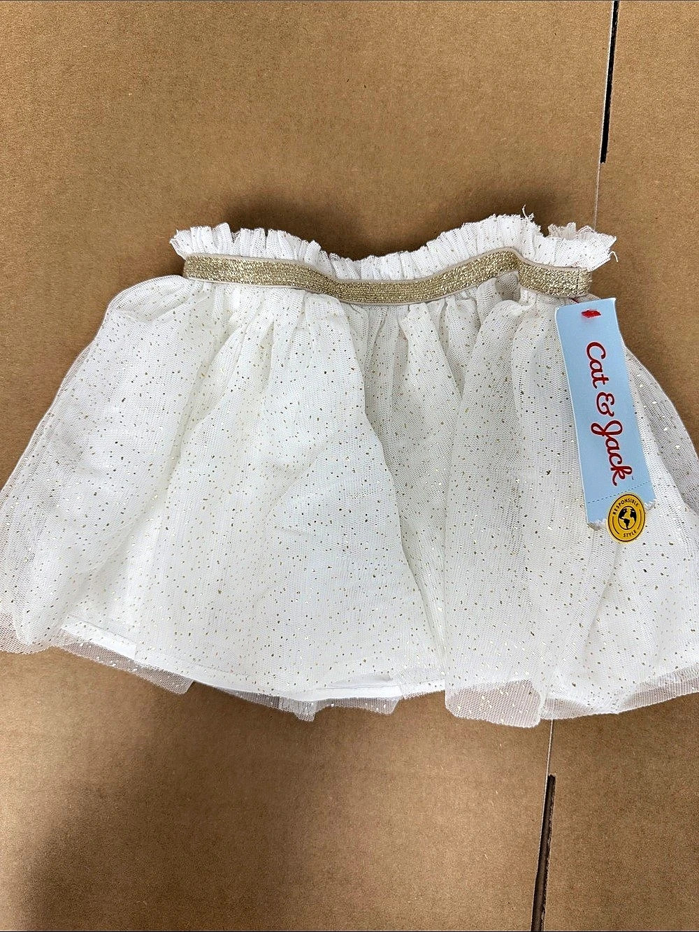 Cat & Jack Toddler Girls' Glitter Tulle Tutu Skirt Girls' White Formal Dress
